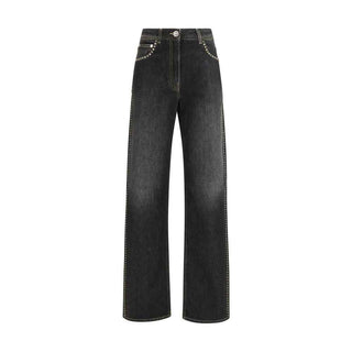 Versace Black Cotton Straight-Leg Jeans