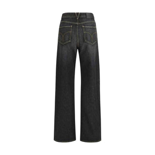 Versace Black Cotton Straight-Leg Jeans