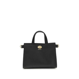 Burberry Black Calf Leather Bos Taurus Handbag