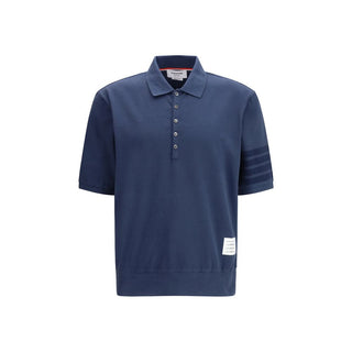 Thom Browne Blue Cotton Polo Shirt