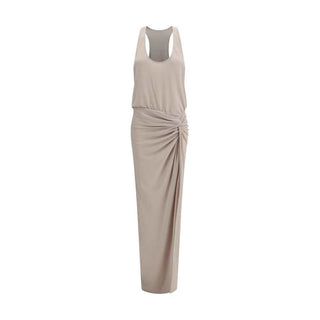 The Andamane Gray Polyester Long Dress