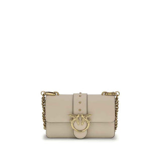 PINKO Beige Calf Leather Bos Taurus Shoulder Bag