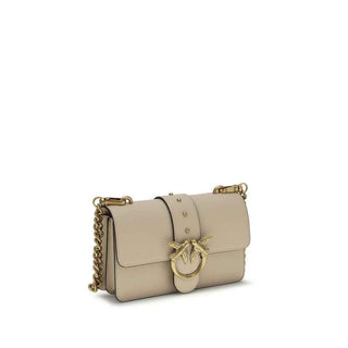PINKO Beige Calf Leather Bos Taurus Shoulder Bag