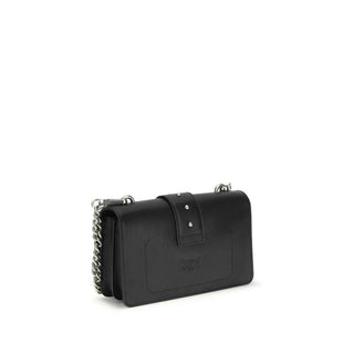 PINKO Black Calf Leather Bos Taurus Shoulder Bag