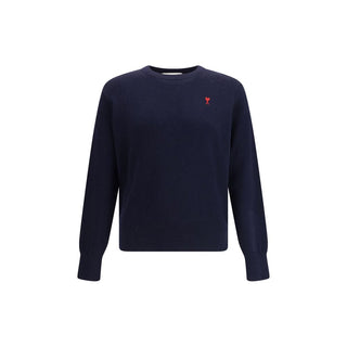 Ami Paris Blue Merino Wool Sweatshirt