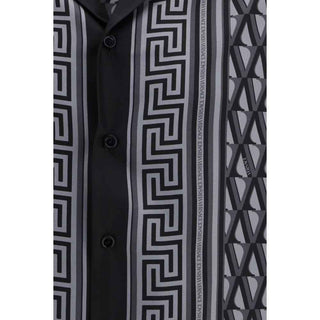 Versace Gray Silk Pattern Shirt