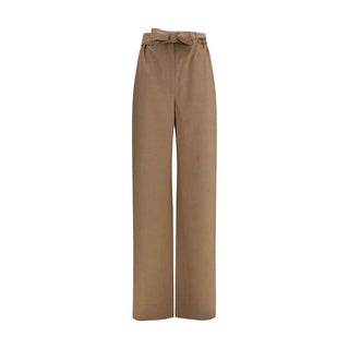 Max Mara Beige Fleece Wool Casual Pants