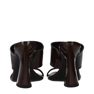 Versace Brown Leather Stiletto Heel Sandals