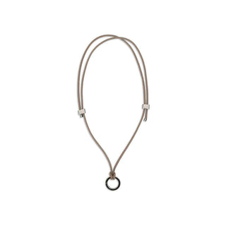 Brunello Cucinelli Black Calf Leather Bos Taurus Necklace