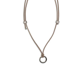 Brunello Cucinelli Black Calf Leather Bos Taurus Necklace