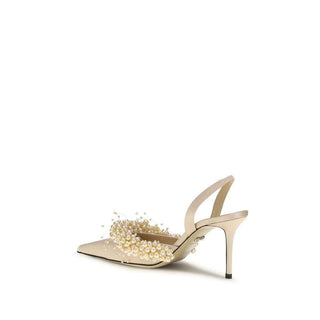 MACH & MACH Beige Silk Pumps
