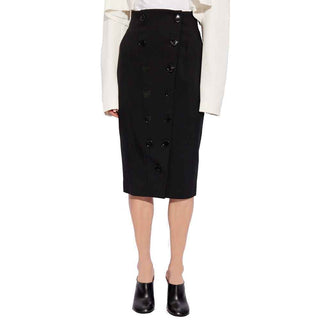 Alaïa Black Elastane Midi Skirt