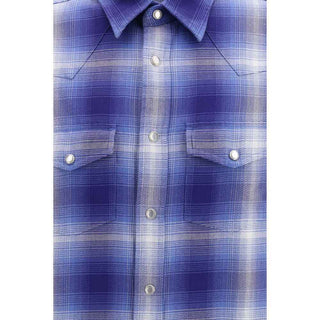 Tom Ford Blue Cotton Pattern Shirt