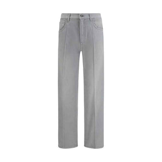 Prada Gray Cotton Straight-Leg Jeans