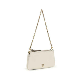 PINKO Beige Calf Leather Bos Taurus Shoulder Bag