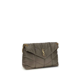 Saint Laurent Gray Lamb Leather Shoulder Bag