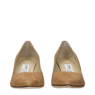 Jimmy Choo Brown Leather Mid Heel Pumps