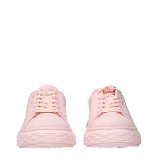 Jimmy Choo Pink Fabric Platform Sneakers