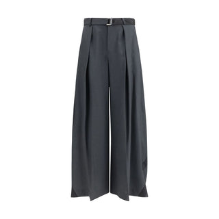 Sacai Gray Polyester Casual Pants