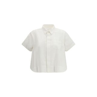 Sacai White Cotton Shortsleeve Shirt