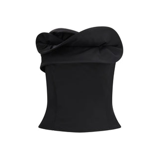 Magda Butrym Black Fleece Wool Corset