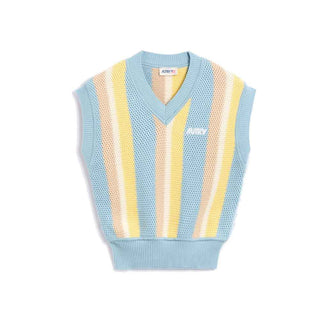 Autry Blue Cotton Waistcoat