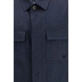 Etro Blue Wool Coat