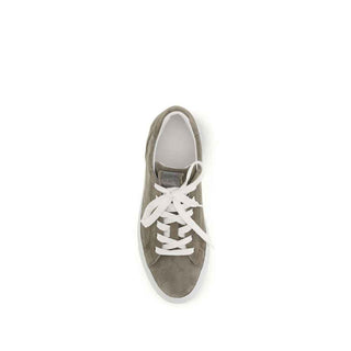 Brunello Cucinelli Gray Calf Leather Bos Taurus Sneakers