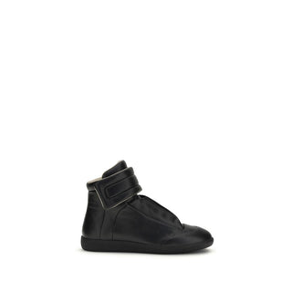 Margiela Black Calf Leather Bos Taurus High Top Sneakers