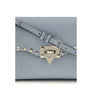 Valentino Garavani Blue Calf Leather Bos Taurus Shoulder Bag