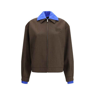 Miu Miu Brown Fleece Wool Bomber