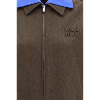 Miu Miu Brown Fleece Wool Bomber