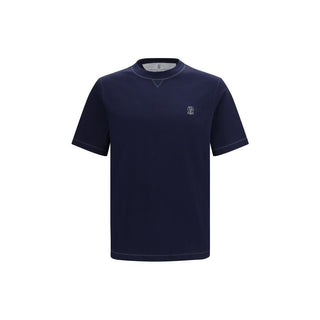 Brunello Cucinelli Blue Cotton T-Shirt