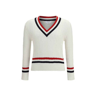Thom Browne White Cotton Sweatshirt