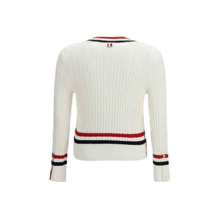 Thom Browne White Cotton Sweatshirt
