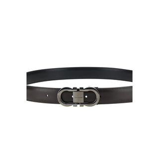 Ferragamo Black Calf Leather Bos Taurus Regular Belt