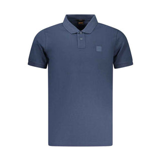 Hugo Boss Blue Cotton Men Polo Shirt