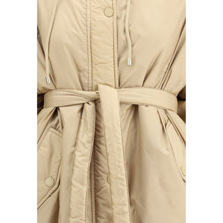 Max Mara Beige Polyester Full-Length Jacket