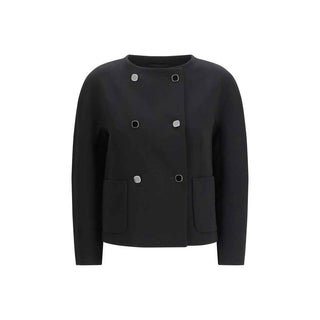 Max Mara Black Triacetate Full-Length Jacket