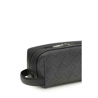 Ferragamo Black Calf Leather Bos Taurus Handbag