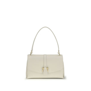 Ferragamo White Calf Leather Bos Taurus Shoulder Bag