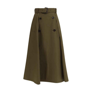 Burberry Bicolor Cotton Midi Skirt
