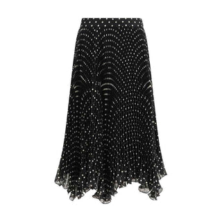 Valentino Black Viscose Midi Skirt