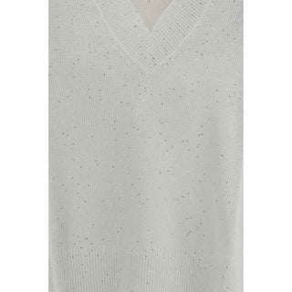 Brunello Cucinelli White Linen T-Shirt