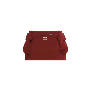 Miu Miu Bordeaux Cotton Mini Skirt