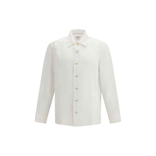 Brunello Cucinelli White Linen Dress Shirt