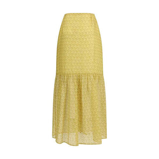 Kristina Ti Bicolor Silk Long Skirt