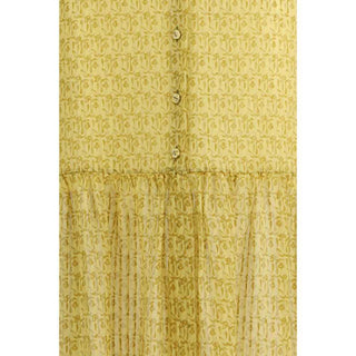 Kristina Ti Bicolor Silk Long Skirt