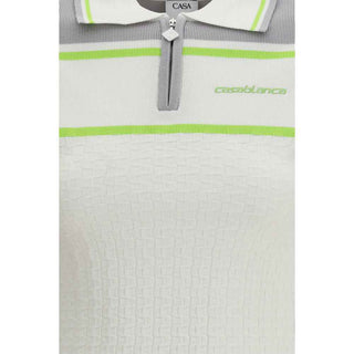 Casablanca White Viscose Polo Shirt