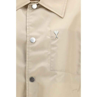 Ami Paris Beige Polyamide Trench Coat